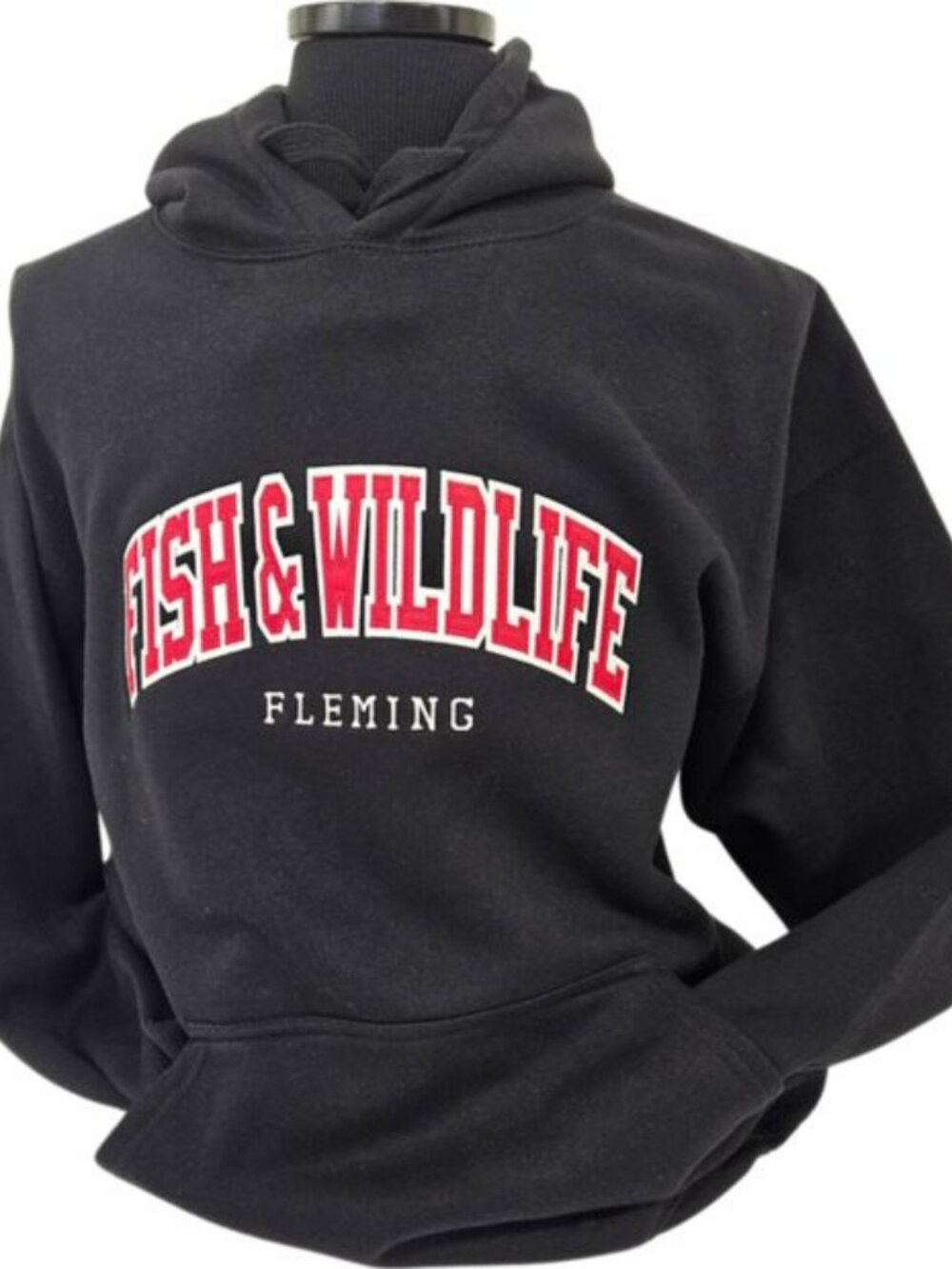 Fleming College Fish & Wildlife Hooded Sweatshirt Black Large